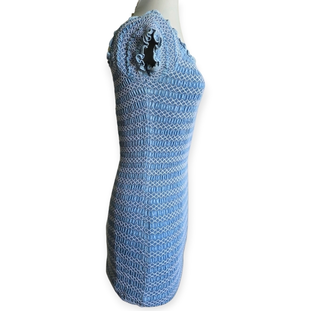 Forever 21 Blue Stretch Knit Mini Dress, Size Small - Picture 4 of 9